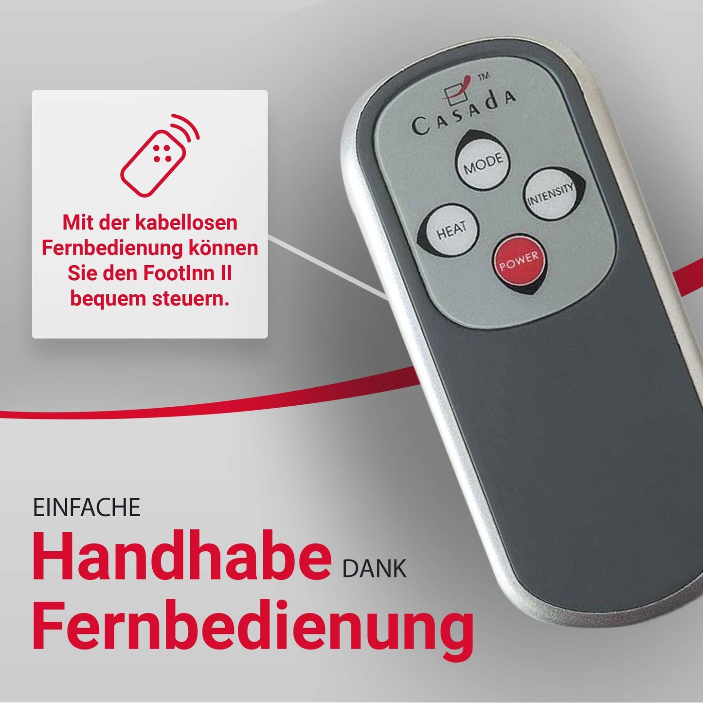 Casada FootInn II Fußmassagegerät – Fußreflexzonenmassage mit Knet- & Luftdruckmassage, Wärmefunktion & selbstheizender Rundum-Komfort
