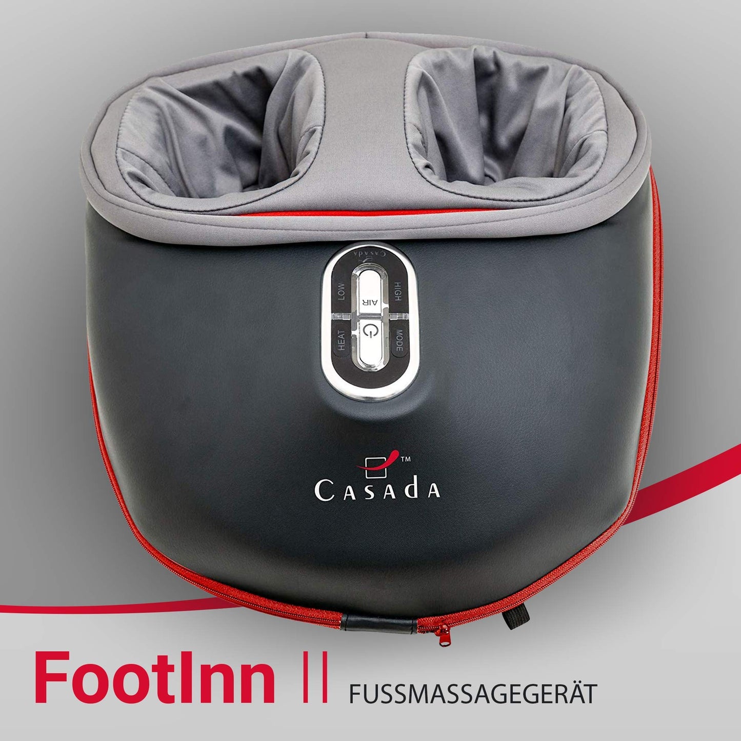 Casada FootInn II Fußmassagegerät – Fußreflexzonenmassage mit Knet- & Luftdruckmassage, Wärmefunktion & selbstheizender Rundum-Komfort