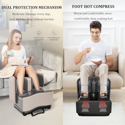 2-in-1 Shiatsu-Fußmassagegerät & Fußstütze – tiefenwirksame Knetmassage zur Schmerzlinderung in Beinen, Weiß, 42,9 x 48,2 x 45,9 cm