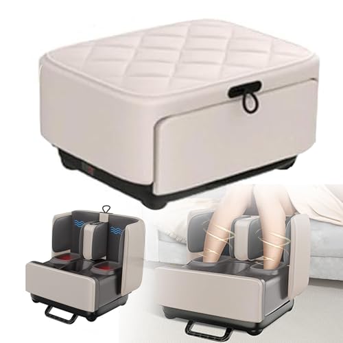 Shiatsu-Fußmassagegerät & Fußstütze – beheizte Fuß- & Wadenmassage mit Knetmassage für tiefes Gewebe & Schmerzlinderung, Weiß