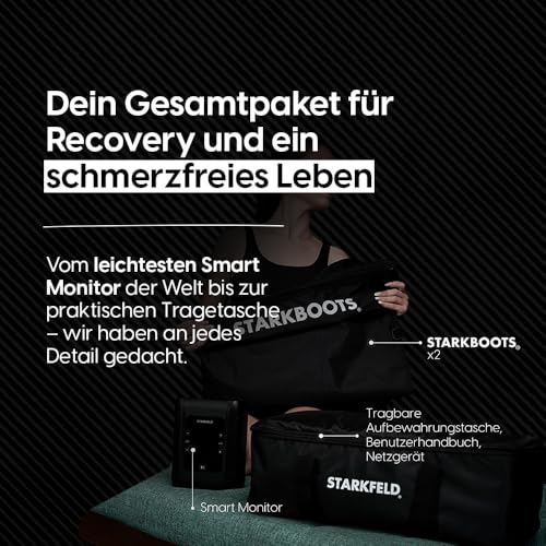 STARKBOOTS® Recovery Boots – Beinmassage- & Lymphdrainagegerät (40–200 mmHg) für Venenrückfluss, Entwässerung & maximale Erholung (Größe L)