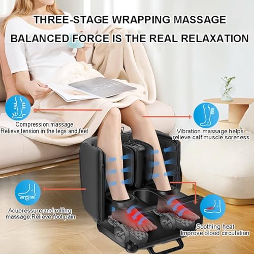 2-in-1 Shiatsu-Fußmassagegerät & Fußstütze – tiefenwirksame Knetmassage zur Schmerzlinderung in Beinen, Weiß, 42,9 x 48,2 x 45,9 cm