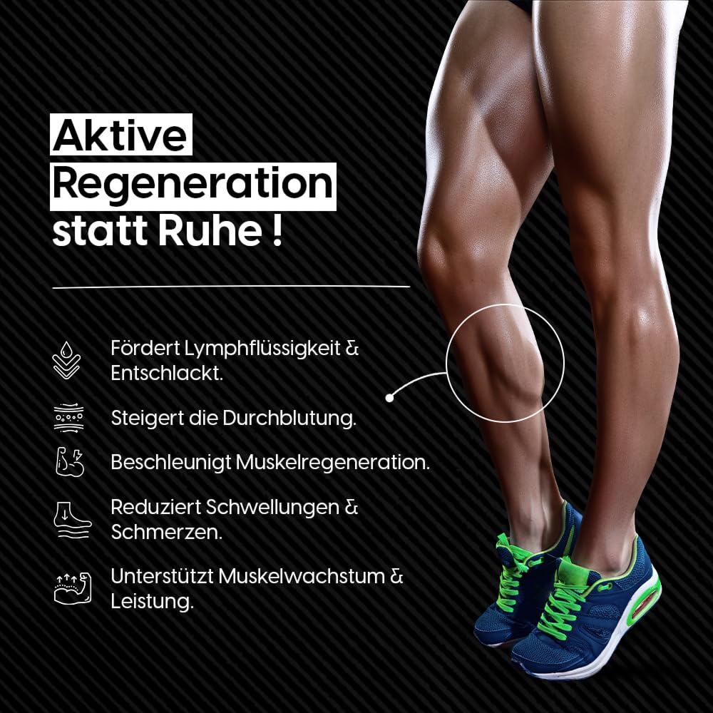 STARKBOOTS® Recovery Boots – Beinmassage- & Lymphdrainagegerät (40–200 mmHg) für Venenrückfluss, Entwässerung & maximale Erholung (Größe L)