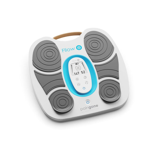 Fllow EMS-TENS Fußmassagegerät – kabellose Impulstherapie mit 150 Stufen & Arthro-Pads zur Durchblutungsförderung per Elektrostimulation