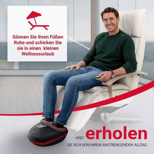 Casada FootInn II Fußmassagegerät – Fußreflexzonenmassage mit Knet- & Luftdruckmassage, Wärmefunktion & selbstheizender Rundum-Komfort